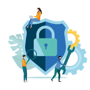 Online technologies, IT and internet security, data protection.